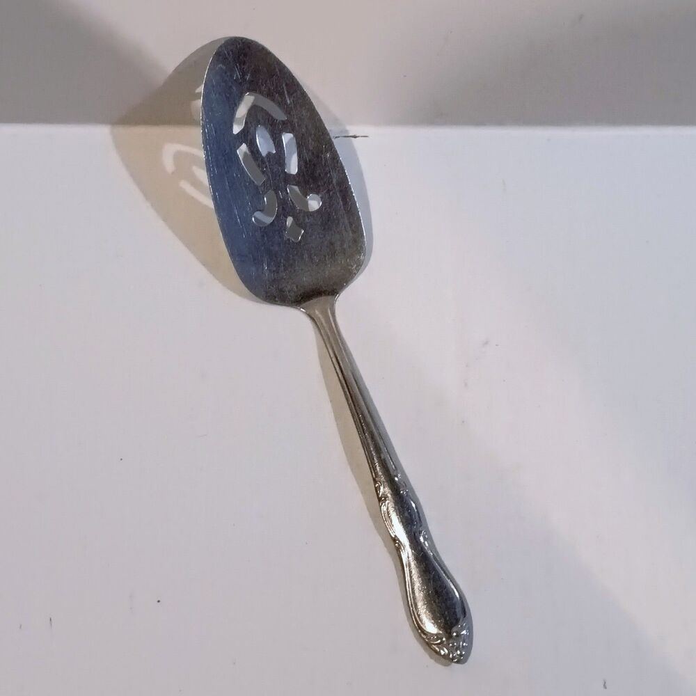 Vtg Oneida Homestead Pierced Pie Server-Stainless-Simeon L & George H Rogers Co